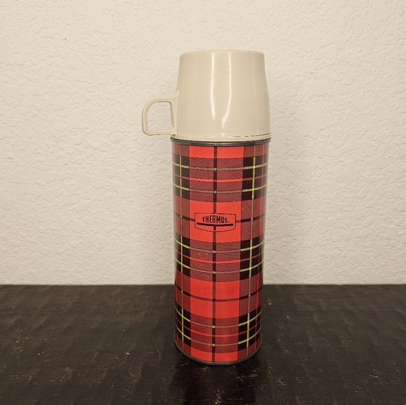 Thermos Other - Vintage 1964 Vac Sealed KING-SEELEY THERMOS Red Plaid 2242 Metal 1 QT